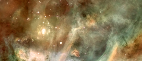 lordofthesvdandlonely:     carina nebula, about 8000 light years away, 50 light years long in this false colour image. bright star in second panel is about 100-150 times the mass of the sun.  