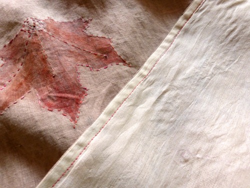 shegathers: Eco dyed linen and ahimsa peace silk scarf