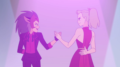 The canon LGBT+ couple of the day isAdora (lesbian) and Catra (WLW) from She-Ra and the Princesses o