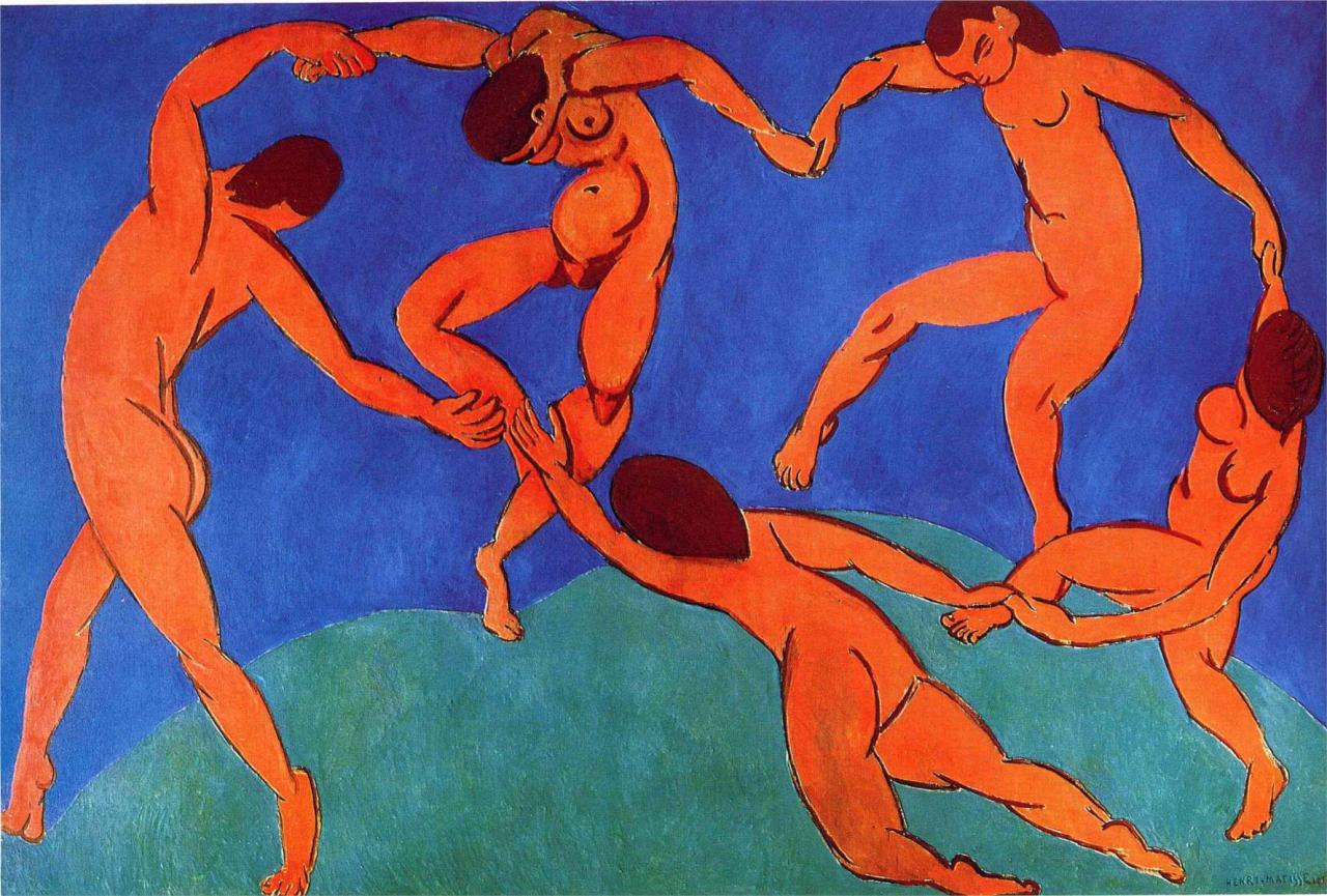 exam: Dance (I) by Henri Matisse (1909) Dance (II) by Henri Matisse (1910) 