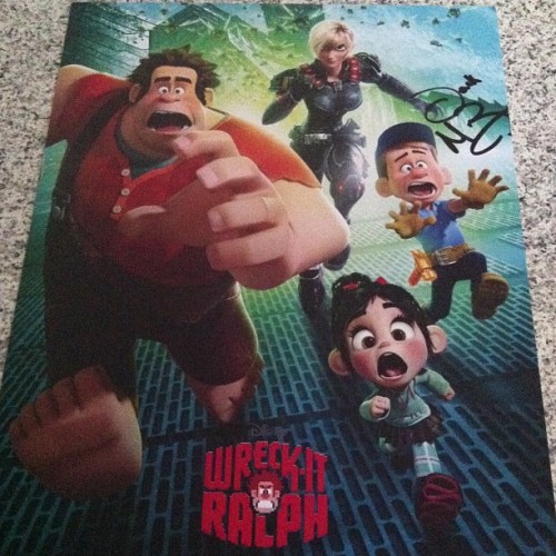 thelesliebelle:My Wreck-it Ralph poster signed by voice of Fix-it Felix! #jackmcbrayer #d23expo #wre