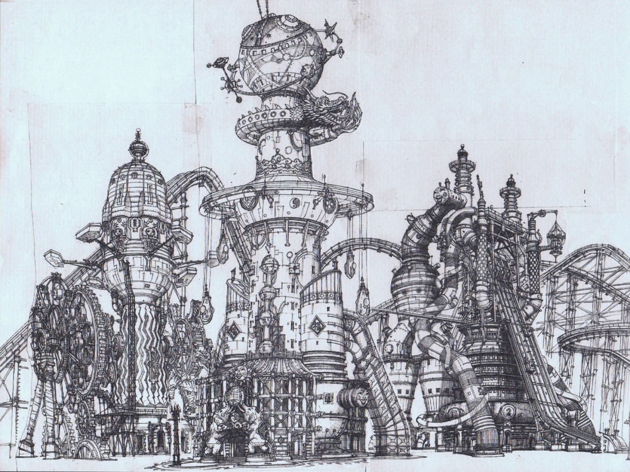 3lix13:  …Takaramachi (Treasure Town)   environment concept art from Tekkonkinkreet