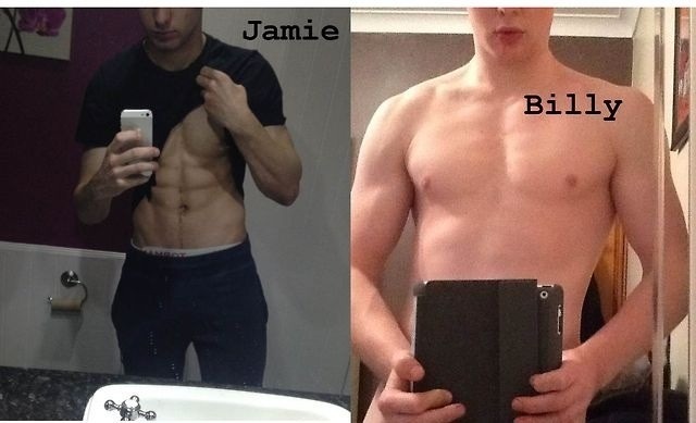 biblogdude:  Some nice knobs to share mates rugby-lads-naked:  Jamie and Billy Gazzard