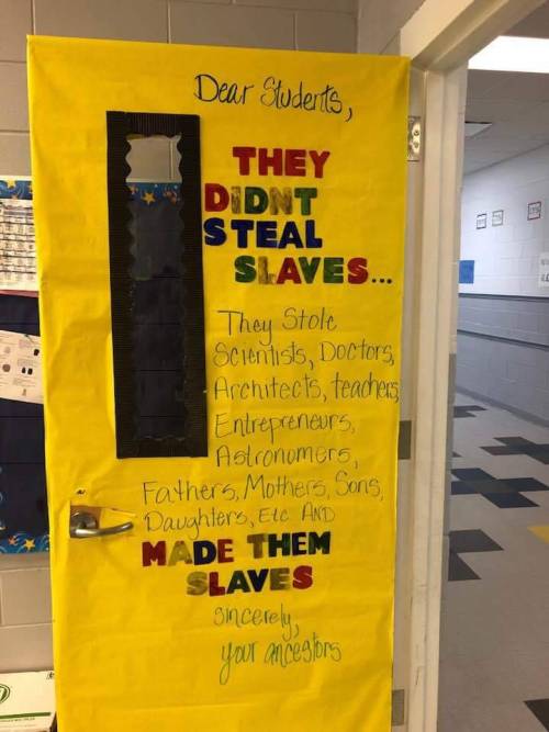 himboprince:smallhorizons:profeminist:profeminist:Moss Point teacher’s Black History Month door went