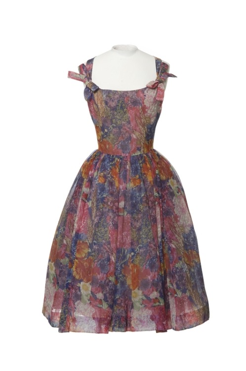 1957 The &ldquo;Blandine&rdquo; cocktail dress by Christian Dior printed muslin (Mus&ea