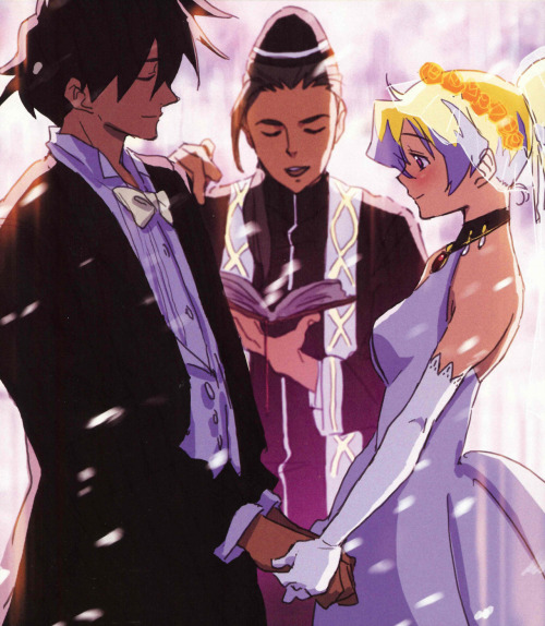 as-warm-as-choco:Tengen Toppa Gurren Lagann (天元突破グレンラガン)Concepts of Simon and Nia’s marriage from th