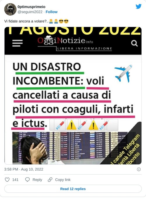 Vi fidate ancora a volare?..🤷‍♂️🤷‍♂️😎😎 pic.twitter.com/RnBzl0fbyB  — 0ptimusprimeio (@seguimi2022) August 10, 2022