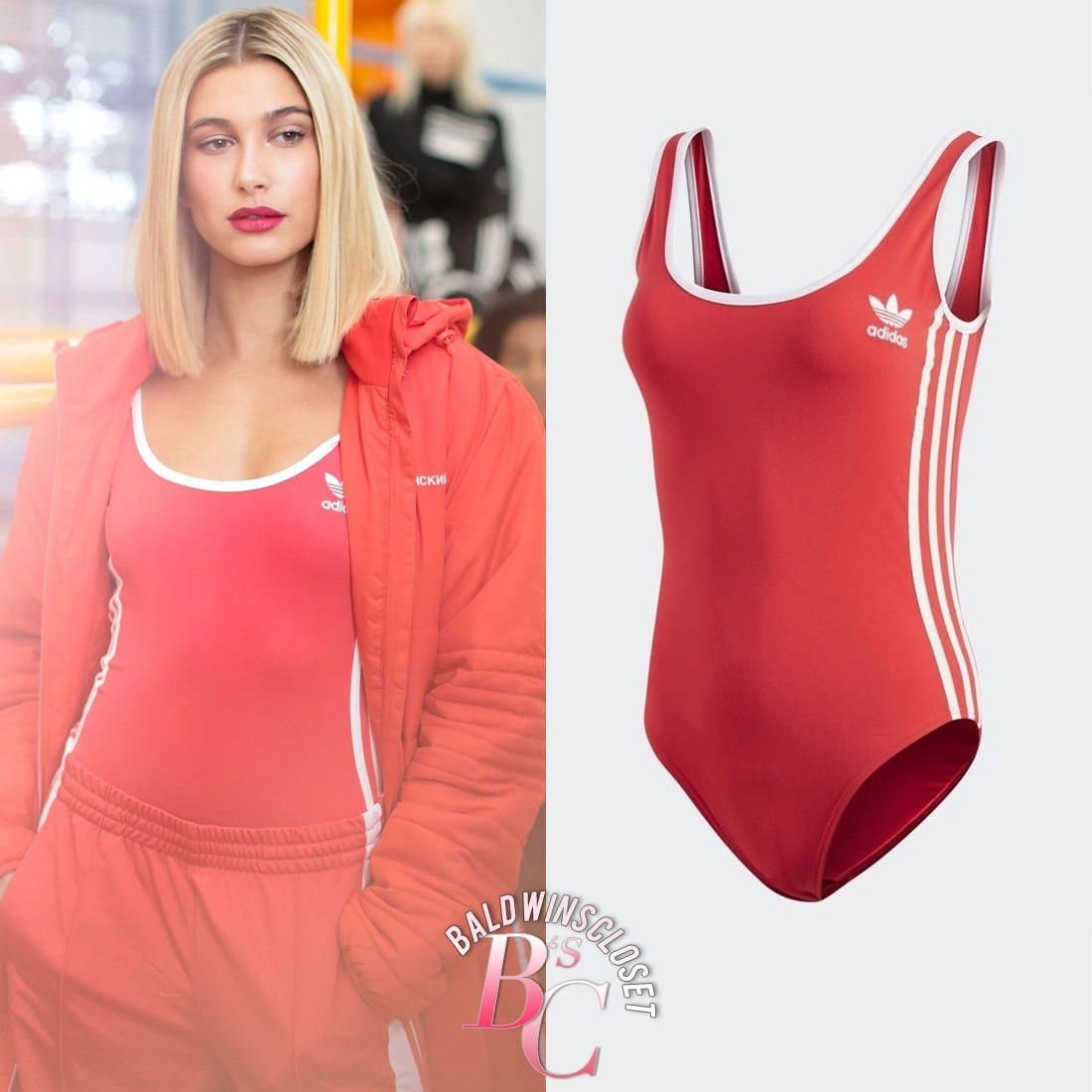 red adidas bodysuit outfit