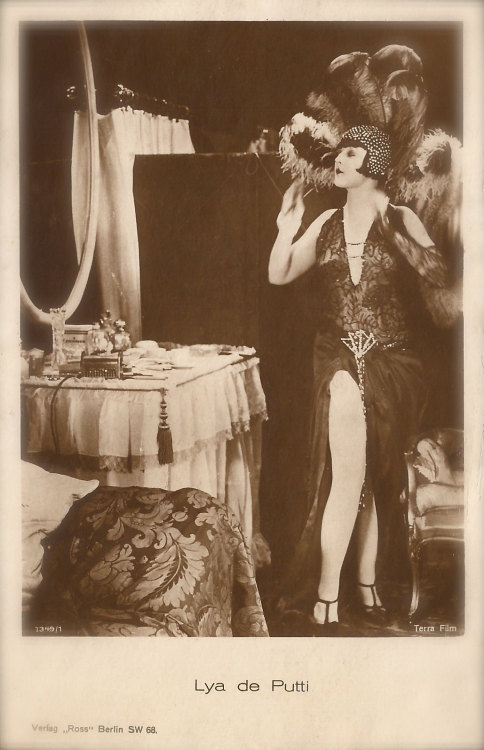 Lya de Putti, Famous Silent Film Actress Portrait with Headdress,1920s Postcard