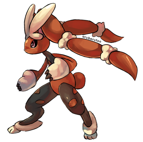 aruberutoo:So today 3 new Megas were leaked and my friend Nsuprem did this super cool Mega Lopunny d