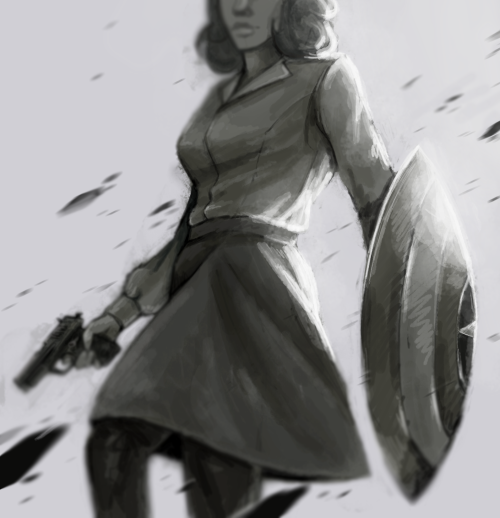 romans-art:quick painting of Peggy Carter for maggiemerc‘s series “Fast Cars, Slow Jazz”