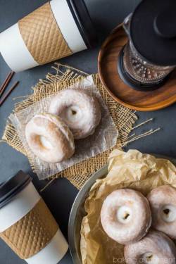 fullcravings:Glazed Sour Cream Donuts