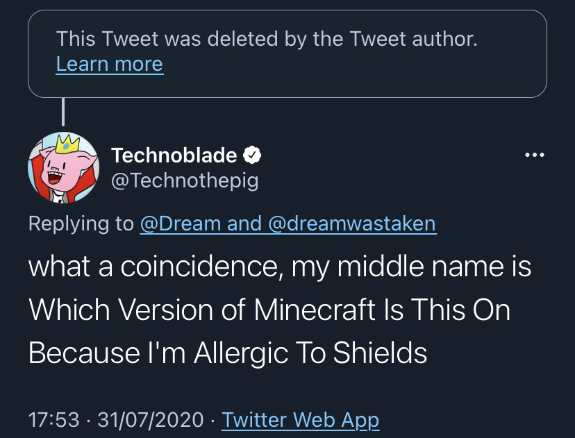 Twitter in absolute disbelief as Minecraft star Technoblade passes