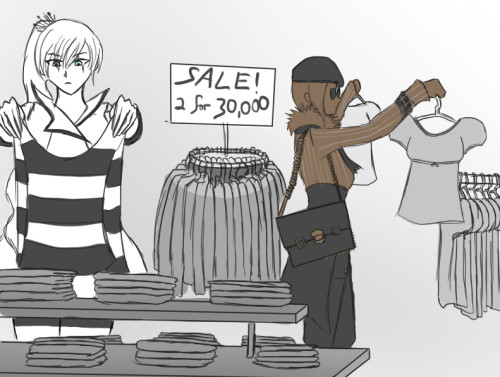 belovedyuu:   And here we see privileged rich girls shopping for their faunus girlfriends  (Art trade with noxypep (x)