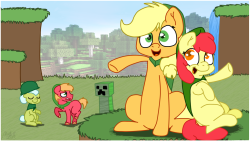 minecraft-applejack:  Minecraft Apples by ~NataliStudios  Little wallpaper thingie I did. :3