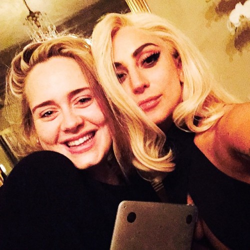 ladyxgaga:   @ladygaga: Nothing like a Wednesday night bro-down with the beautiful Adele. 