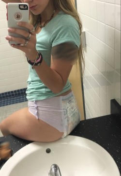 Babygirl-Love-101:  Diapered At School Today! Love Love Love Wearing These Under