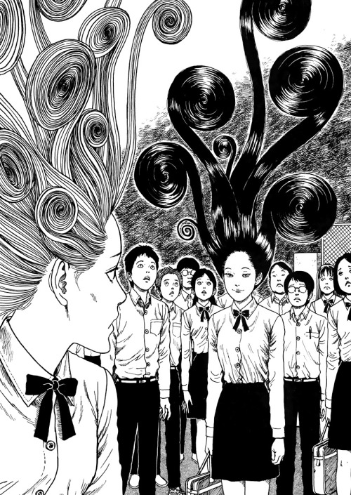 Junji Ito aka 淳二伊藤 (Japanese, b. 1963, Gifu Prefecture, Japan) from Uzumaki うずまき (Spiral Into Horror