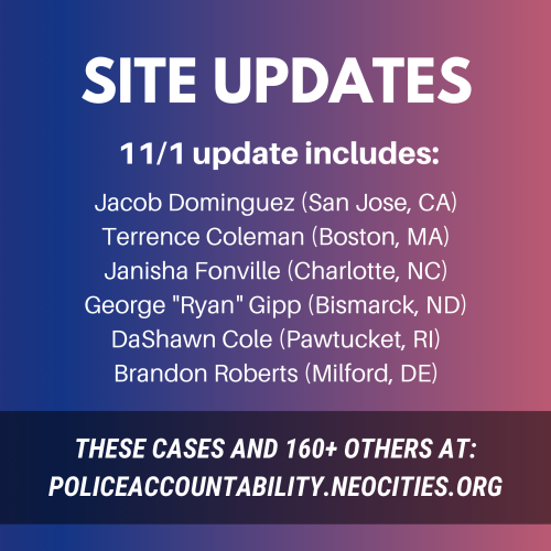 Site update6 additional cases of police violence documented with *pre-written email templates*, at o