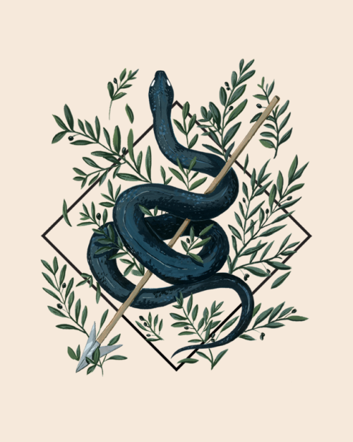 shaemarieillustration: -A T H E N A- Gouache finished digitally.  - - - - - - - - - - - - - Persepho