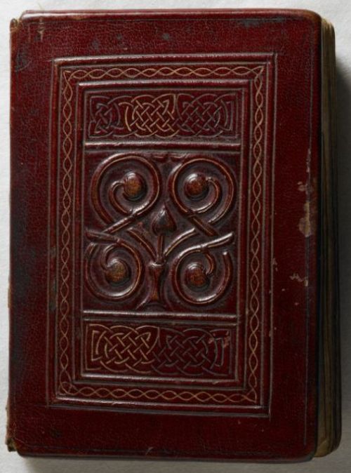 St Cuthbert’s Gospel - f76r and 77v - Is Europe’s oldest fully bound book.  Found inside the t