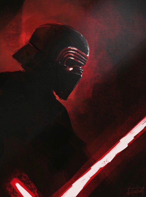 realjburns: Kylo Ren sketch from today. He’s so much fun to paint!!