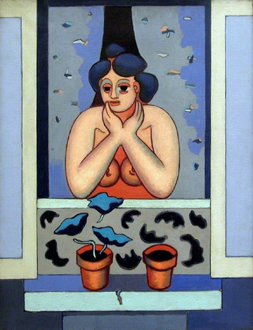 Jean Hélion (French, 1904-1987)Nu et pots а fleurs