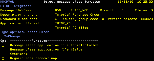 cleo extol integrator mapping substring select message class function segment map element map