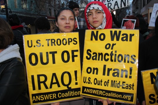 dialecticalmadness:90 cities took the streets on January 4th to reject Trump’s attempts to provoke war with Iran and a deepening occupation of Iraq. US troops out of the Middle East! Hands off Iran! Respect the sovereignty of Iraq!More info and