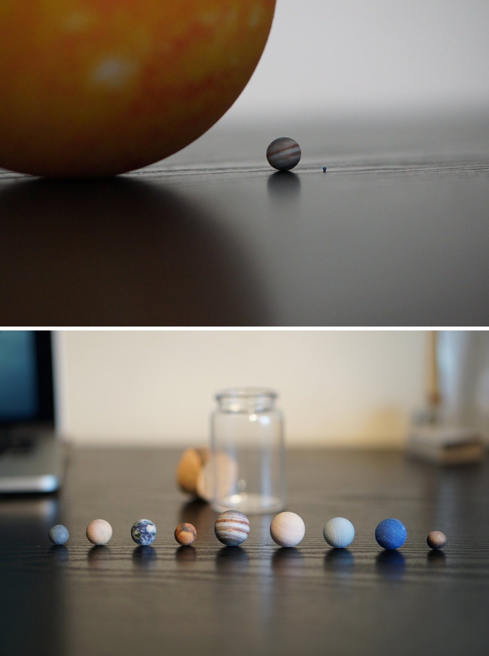sosuperawesome:  3D Printed Planets and Moons, made to relative or true scale in
