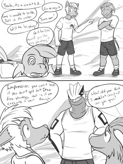 Pokemon Combat Academy, pg 34-35Whoops, the guys got caught not doing their training, but Headmaster is understanding.  Looks like he’s encouraging them to duke it out again, so this time he can properly coach them.