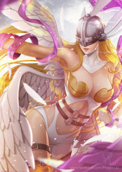 finest-cg-art:  Angewomon Digimon by magion02