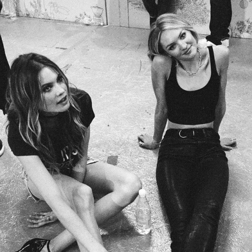 clublunae:bomshells:behati prinsloo and candice swanepoel during the rehearsals of the 2014 victoria