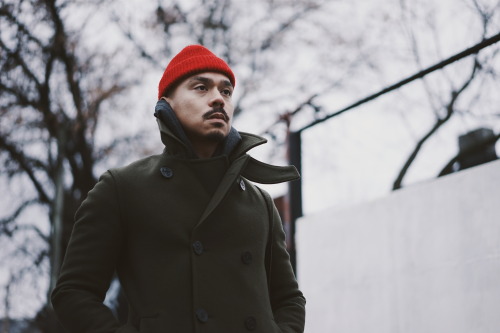 The pea coat by Outclass Attire offered a non-traditional color scheme which to us, was a perfect wa