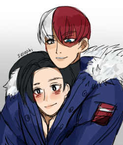 selephi:  Snuggling for warmth since Todoroki