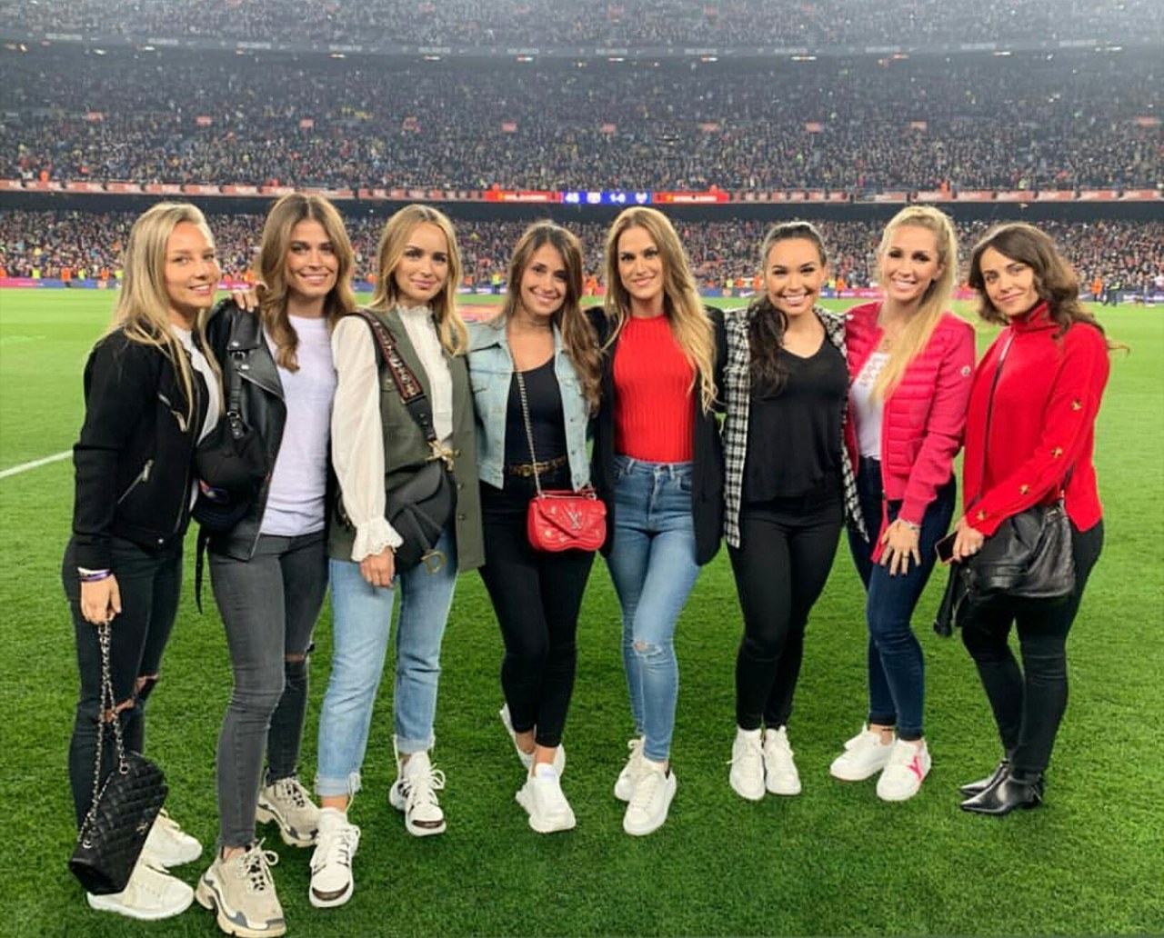 FC Barcelona WAGS Style — Elena wore a Louis Vuitton Montsouris backpack  