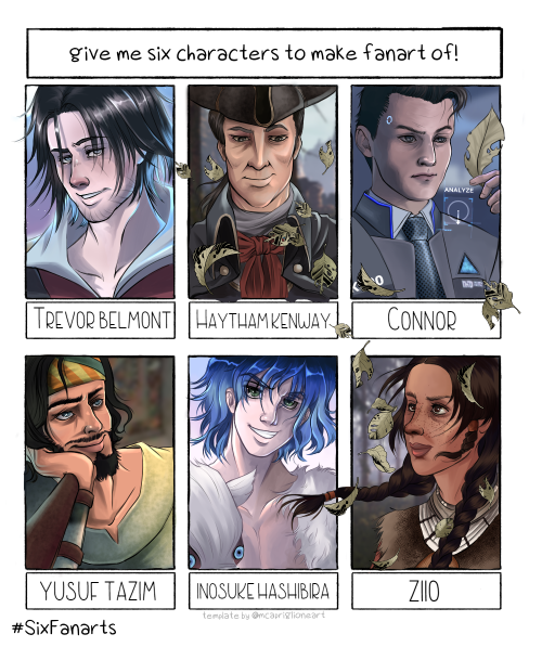 my own 6(*12?!) fanarts challenge from insta, thank you for all the suggestions. :D