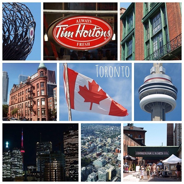 urbanimage:  Toronto Memories… #toronto #canada #hortons #cn #nightscape #tower