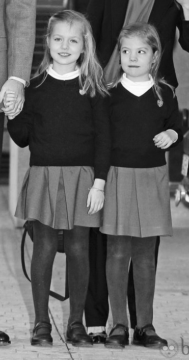 spanish-royals:   Two generations going to school In the left, Princess Leonor and Infanta Sofia (20