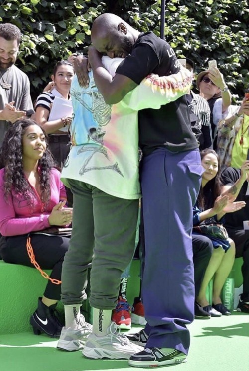 xfvckingdopex:Virgil Abloh And Kanye West After His First Louis Vuitton Men‘s Show In Paris