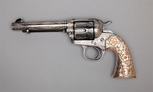 Heavily engraved Colt Bisley Single Action Revolver.  Engraved by master engraver Edward Bohlin.  Ci