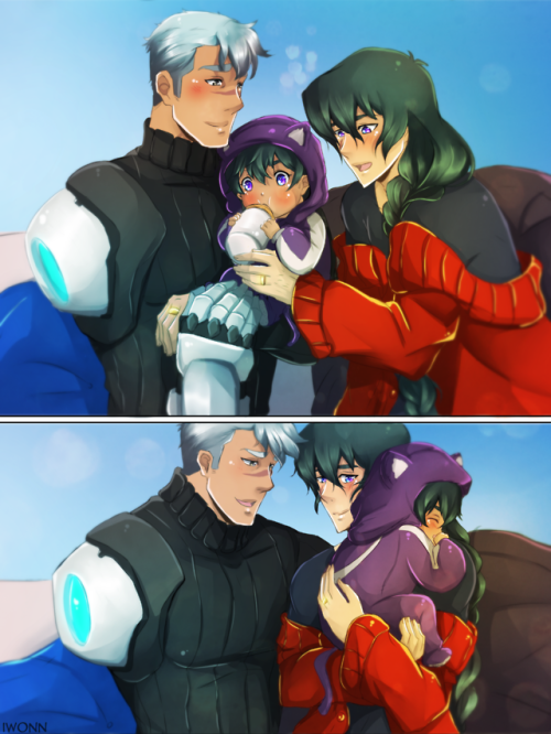 iwonn-arts:For @softsheithweek 2019 Day 4: Family I just wanted Sheith as a young parents ✿shiro got