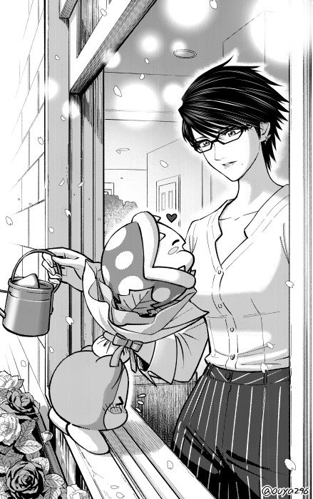kirari-senpai: bayonetta and kirby Thanks to    artist : @ouya296    Source : twitter