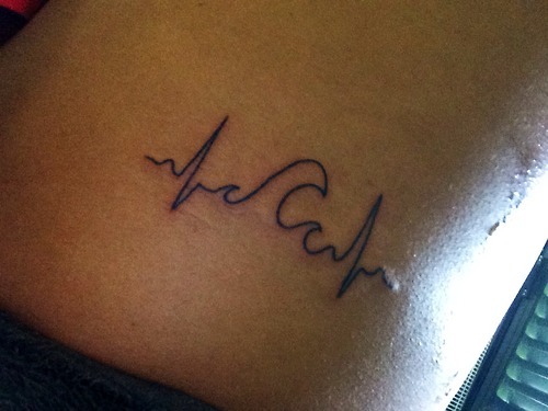 Wave heartbeat tattoo  Heartbeat tattoo Tattoos Tattoos and piercings