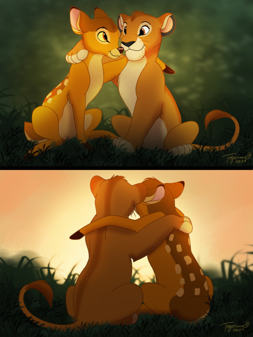 Simba/Bambi species swap by Tayarinne on DeviantArt. Commission of species swap - Simba and Bambi! 2