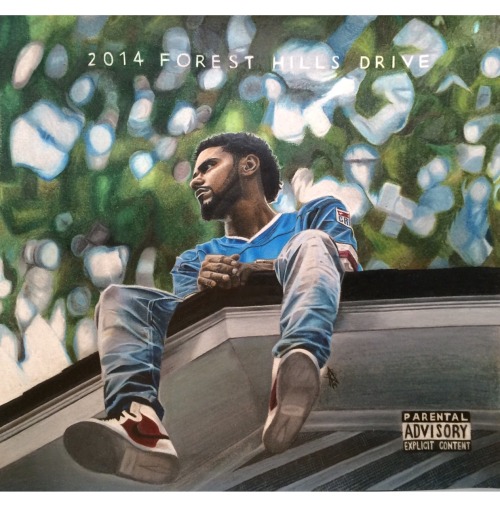 My FIRST EVER full color drawing! Subject: J.Cole 2014 Forest Hills Drive cd cover. For more check o