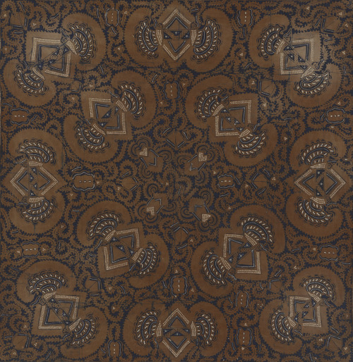 Cotton batik headcloth, Indonesia, late 19th to early 20th century