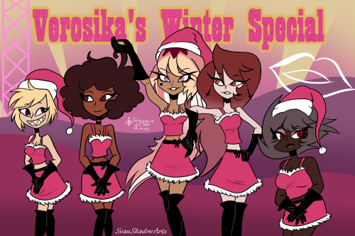 it’s Christmas season so decided to draw Verosika and the females of her crew in the Jingle Bell Roc