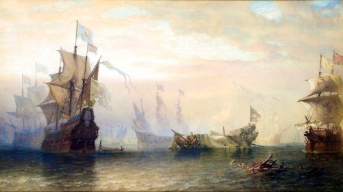 Batalla naval entre españoles y holandeses s XVII
