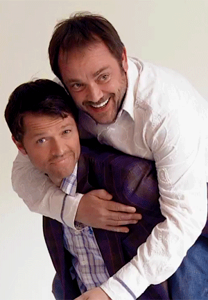 supernaturalapocalypse:  Misha Collins and Mark Sheppard (x)